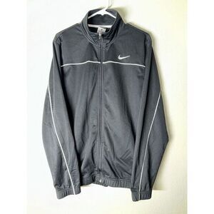 Nike Air Dri Fit Track‎ Jacket Mens sz L Black White Warm Up Basketball